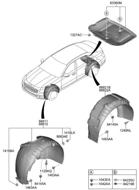 2020 Kia K900 Wheel Guard Diagram