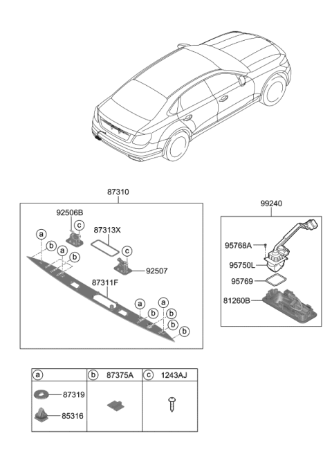 2019 Kia K900 Lamp Assembly-License Pl Diagram for 92502J6000