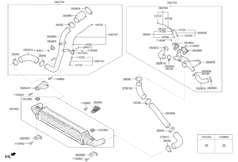 2019 Kia K900 Hose-I/C Outlet Diagram for 282873L102