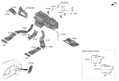 2019 Kia K900 Duct Assembly-Rr,LH Diagram for 97365D2000