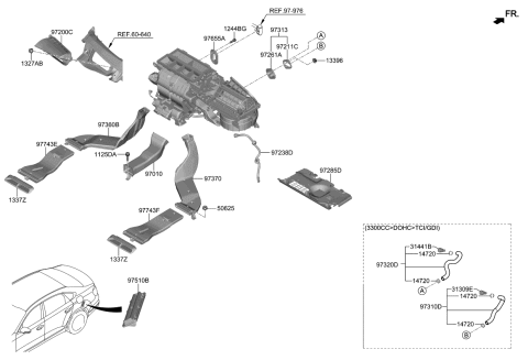 2019 Kia K900 Duct-Rear Heating,LH Diagram for 97360B1000