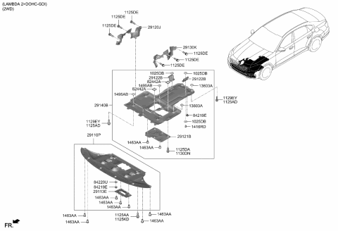 2020 Kia K900 Under Cover Diagram 1