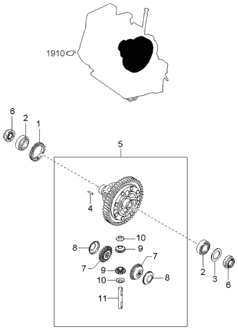 2005 Kia Rio Differential Diagram 1