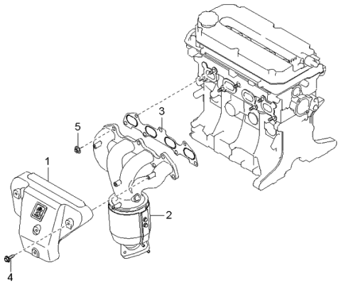 2001 Kia Rio Manifold Gasket Assembly-Exhaust Diagram for 0K30E13460C