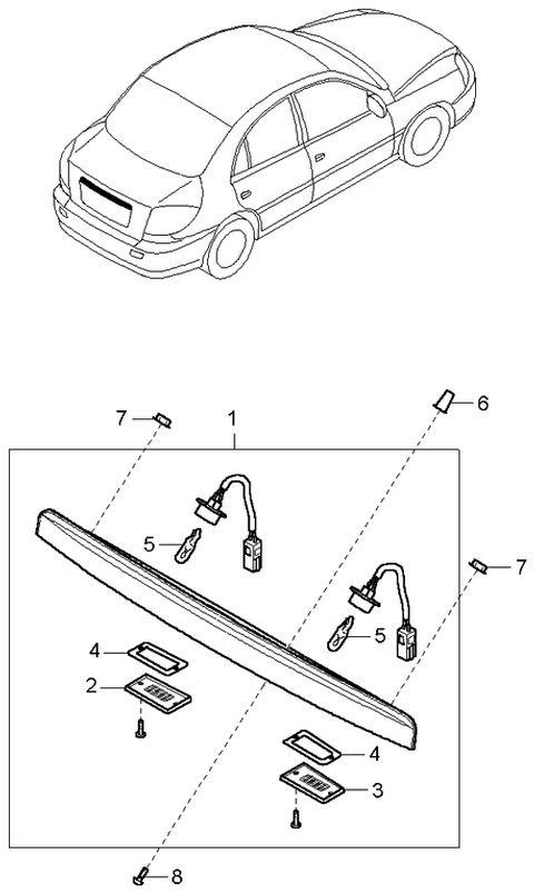 2005 Kia Rio License Lamps Diagram 1