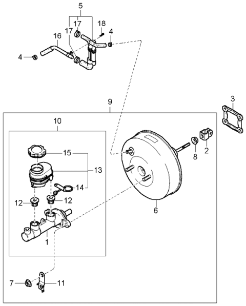 2005 Kia Rio Cylinder Body Assembly-Brake Diagram for 58520FD100