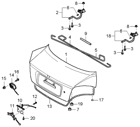 2003 Kia Rio Trunk Lid Diagram 2