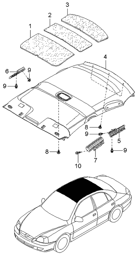 2001 Kia Rio Top Ceiling Diagram 2