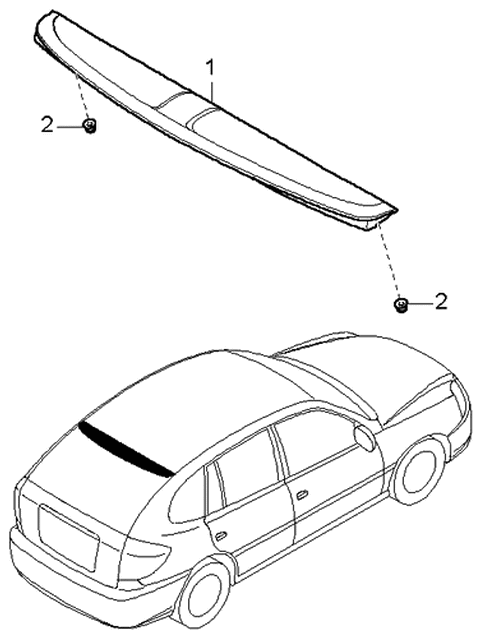 2000 Kia Rio Nut-Cap Diagram for K999320600