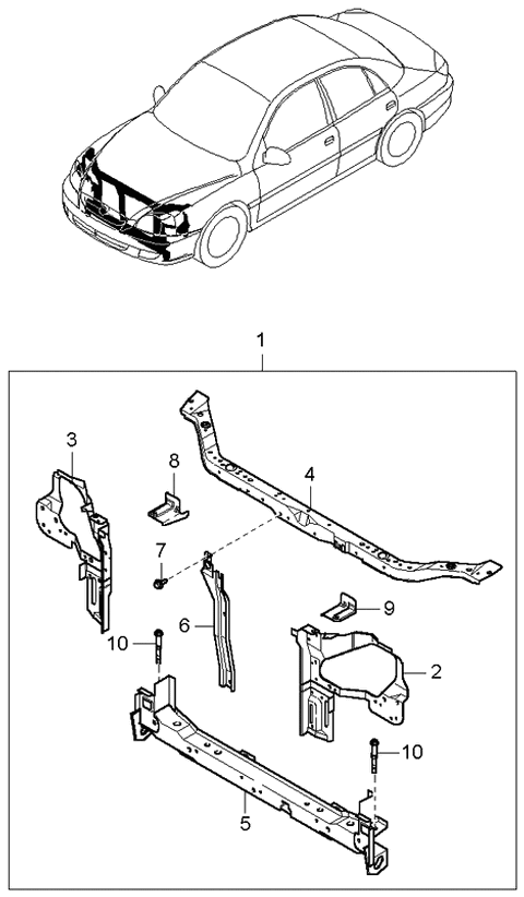 2003 Kia Rio Panel-Front Diagram 2