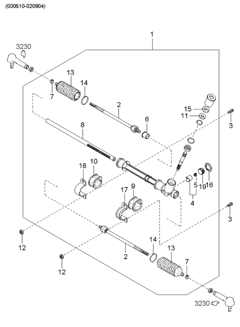 2003 Kia Rio Steering Gear Diagram 1