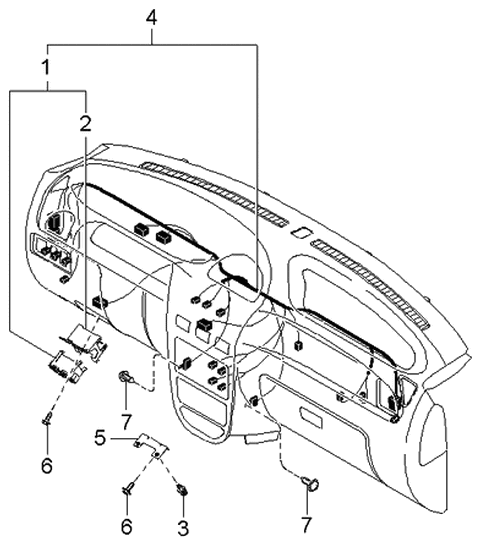 2005 Kia Rio Dashboard Wiring Harnesses Diagram 2