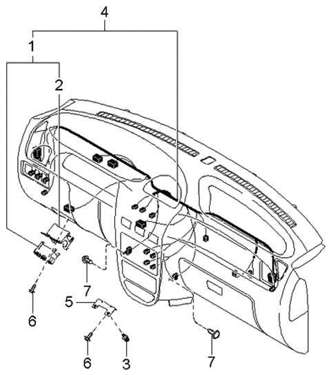 2004 Kia Rio Bracket Diagram for 0K32A67BK3B