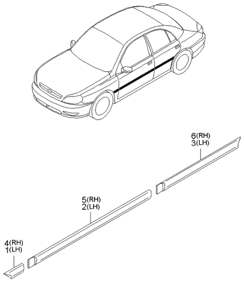 2003 Kia Rio Protector-Side,NO3 Diagram for 0K30A506L3CXX