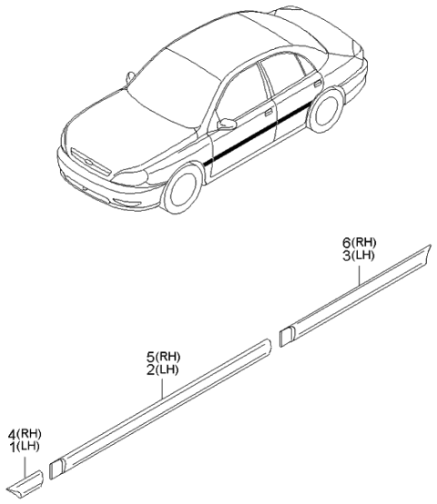 2000 Kia Rio Side Protector Diagram 1