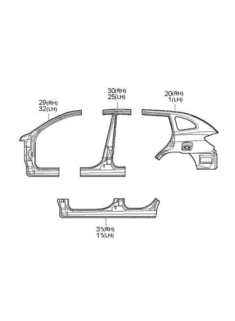 2000 Kia Rio Side Panels Diagram 8