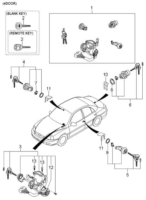 2000 Kia Rio Key Sets Diagram 2