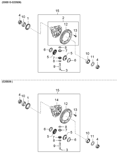 2001 Kia Rio Gear-Ring Diagram for 0K2A127112A