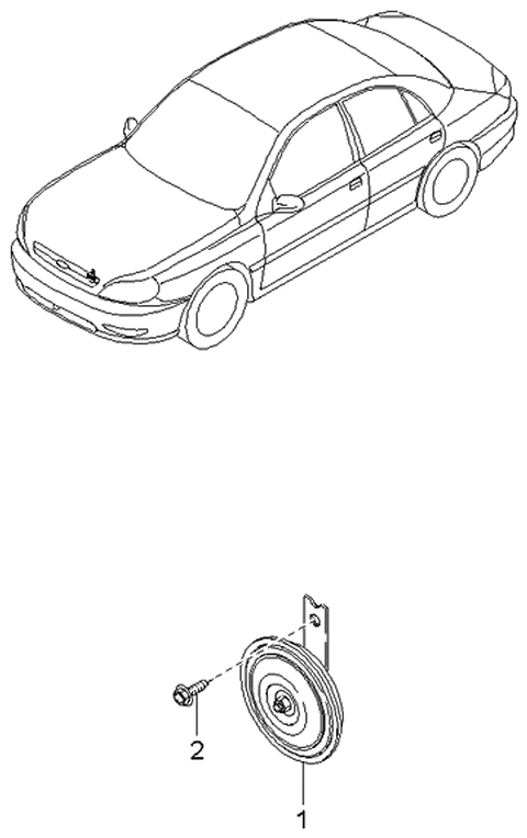 2002 Kia Rio Horn Diagram 1