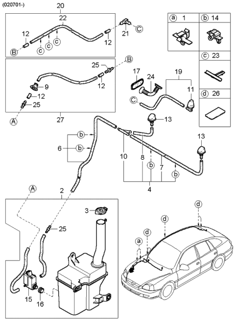 2004 Kia Rio Windshield Washer Diagram 4