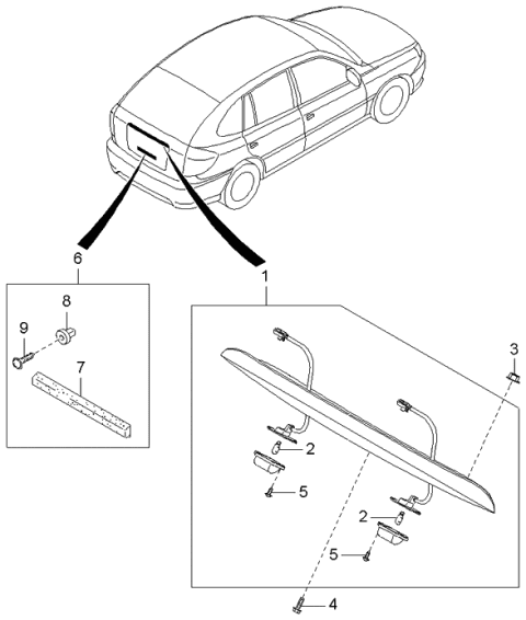 2002 Kia Rio Lamp-License Diagram for 0K3AL51270