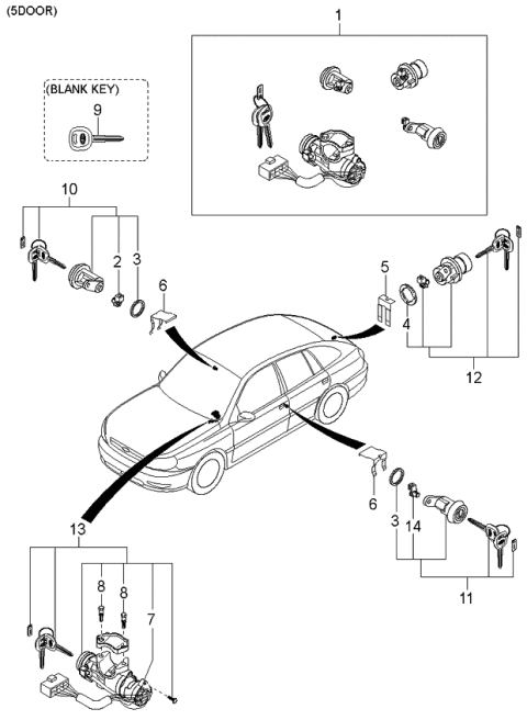 2001 Kia Rio Key Sets Diagram 3