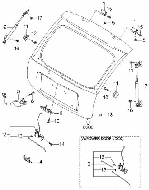 2003 Kia Rio Stay-DAMPER, LH Diagram for 0K34C63620A