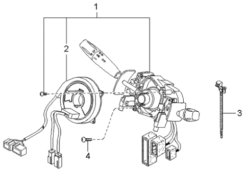 2003 Kia Rio Switch-Combination Diagram for 0K30C66120A