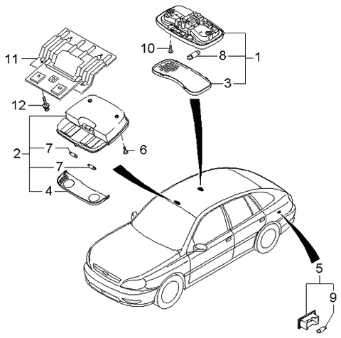 2003 Kia Rio Interior Lamps Diagram 2