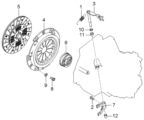 2004 Kia Rio Disk Assembly-Clutch Diagram for 0K30C16460