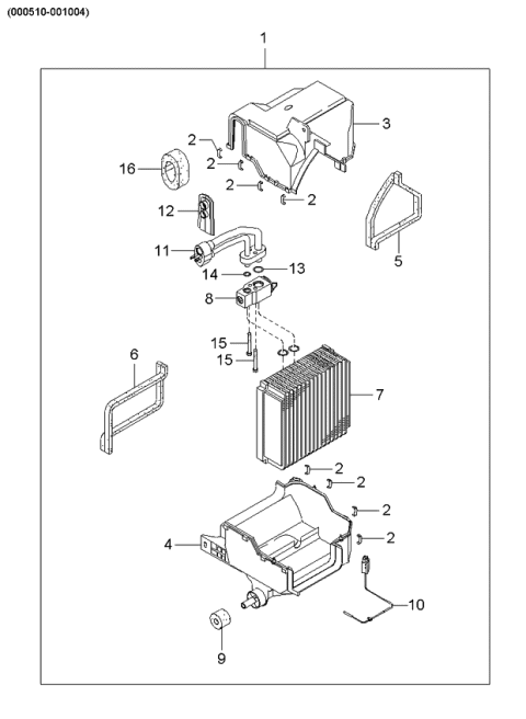 2005 Kia Rio Cooling Unit Diagram 2