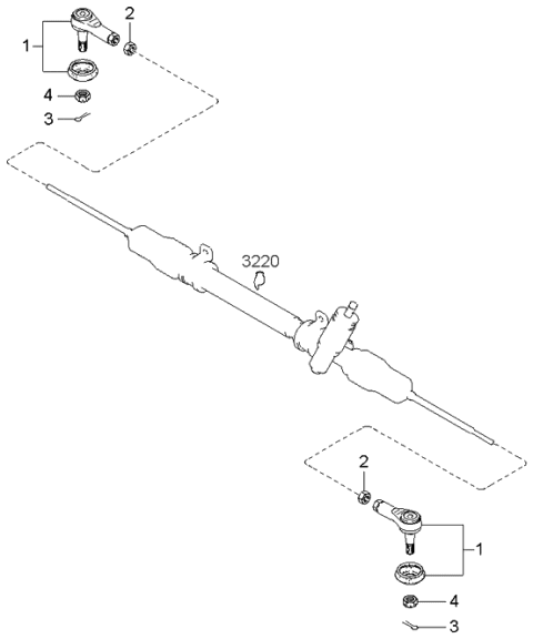 2000 Kia Rio Steering Linkage System Diagram