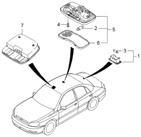 2003 Kia Rio Interior Lamps Diagram 1