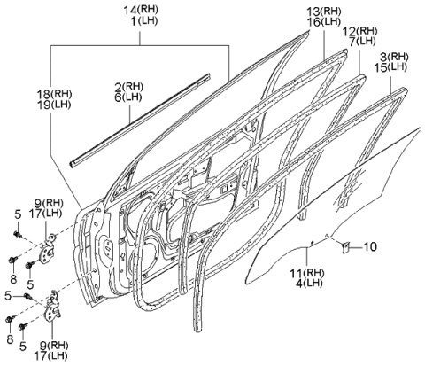 2002 Kia Rio Door-Front Diagram 1