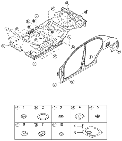 2001 Kia Rio Cover-Service Hole Diagram for 0K30A56070