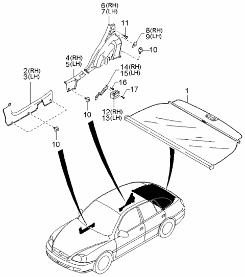 2004 Kia Rio Body Trims & Scuff Plates Diagram 4