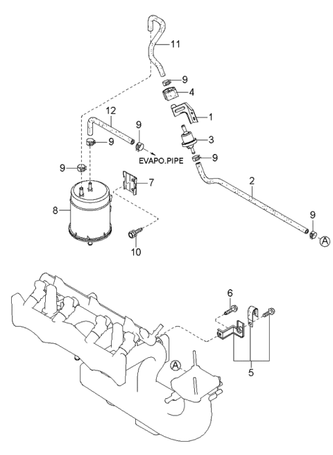 2002 Kia Rio Insulator Diagram for 2891326500