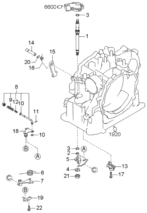 2005 Kia Rio Manual Linkage System Diagram