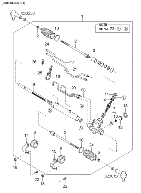 2000 Kia Rio Steering Gear Diagram 2