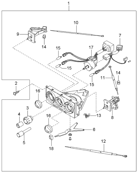 2002 Kia Rio Cable Clip Diagram for 1K2A161C91