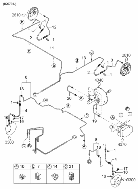 2004 Kia Rio Brake Pipings Diagram 3