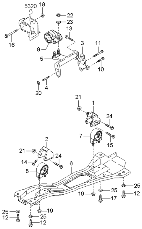 2003 Kia Rio Arm-Engine Mounting,NO3 Diagram for 0K30E3903XC