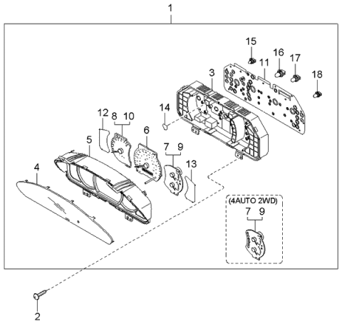 2002 Kia Rio Board-Printed Circuit Diagram for 94367FD400