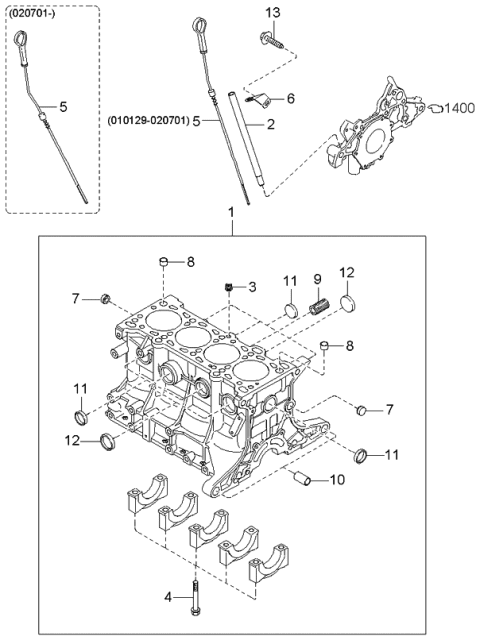 2003 Kia Rio Cylinder Block Diagram