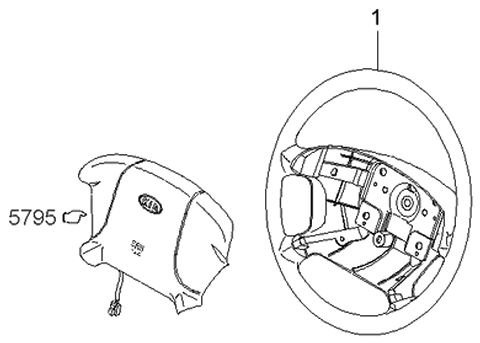 2005 Kia Rio Steering Wheel Diagram