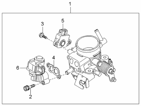 2001 Kia Rio Body Assembly-Throttle Diagram for 0K30E13640