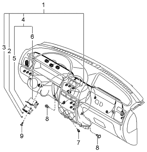 2002 Kia Rio Dashboard Wiring Harnesses Diagram 1
