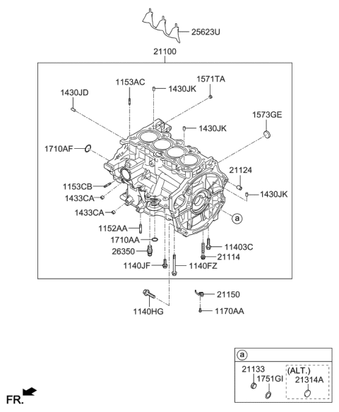 2013 Kia Rio Cylinder Block Diagram