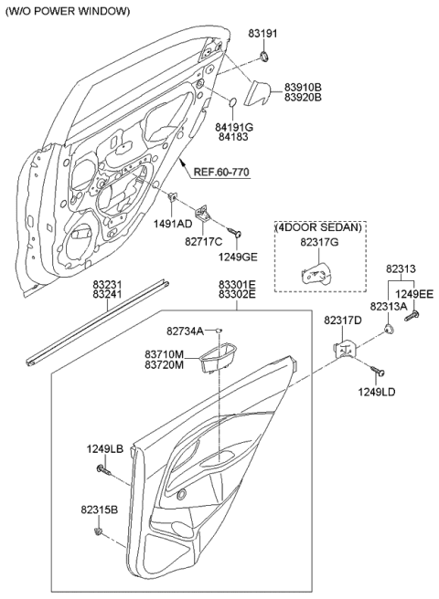 2015 Kia Rio Rear Door Trim Diagram 1