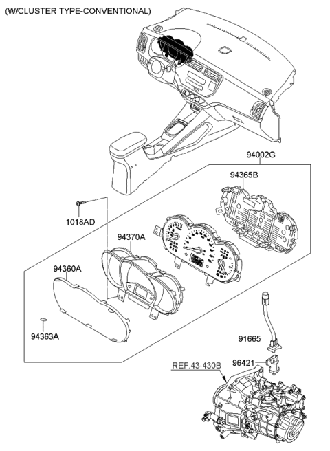 2013 Kia Rio Instrument Cluster Diagram 1